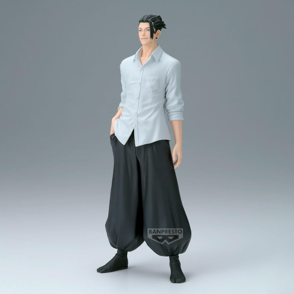 Banpresto Suguru Geto figure ready to collect on a clean display shelf