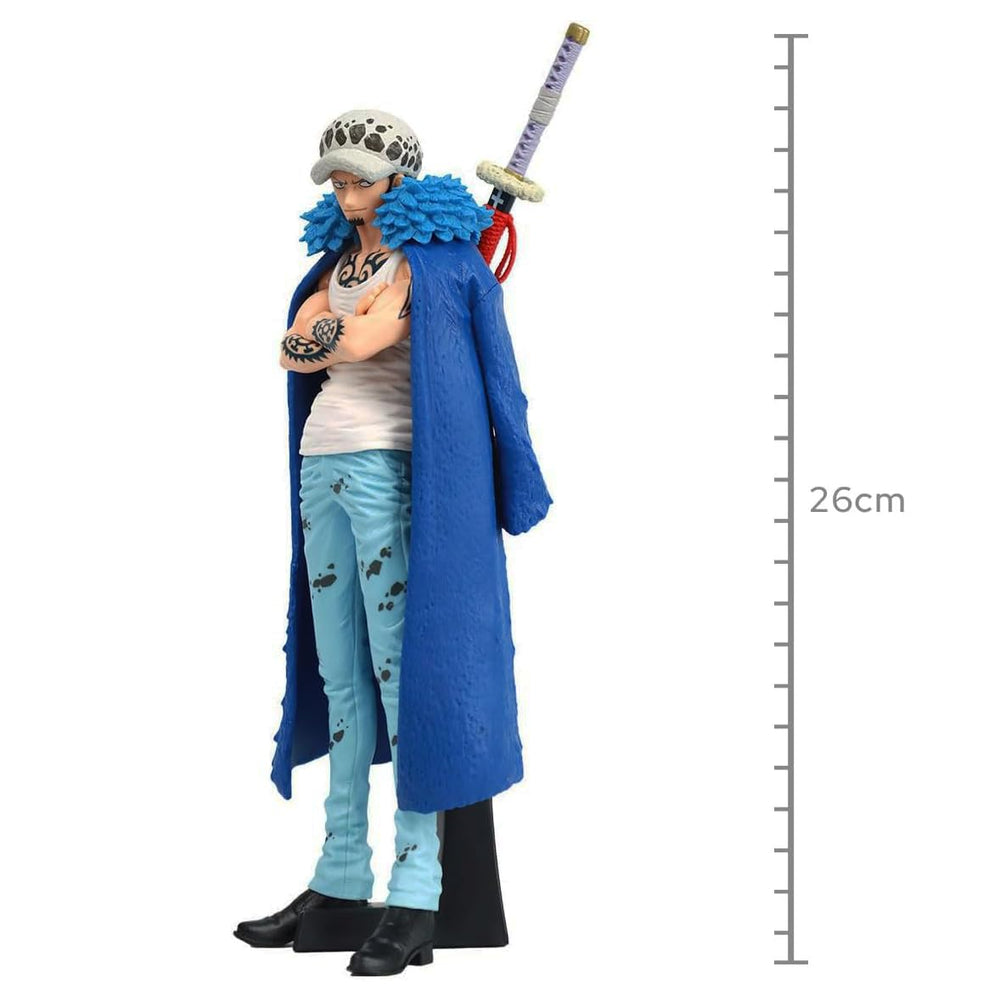 Banpresto Trafalgar Law II display stand with dynamic stance enhances showcases
