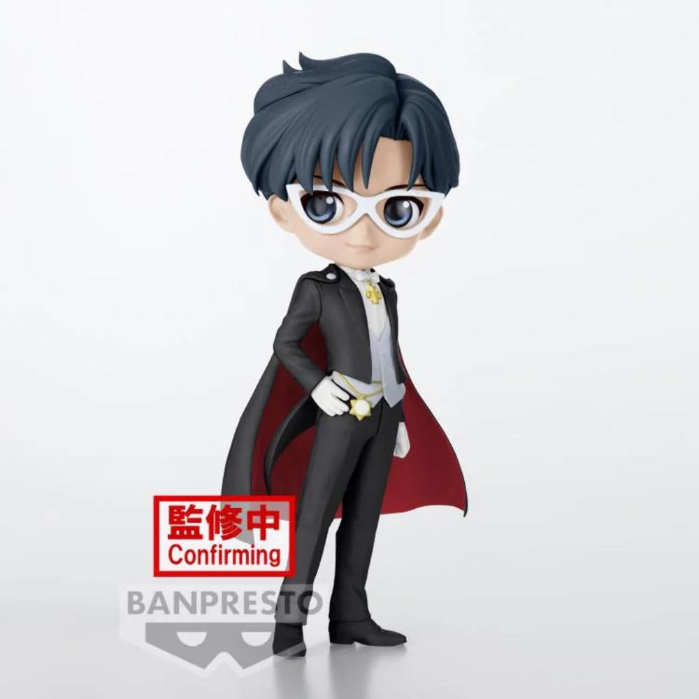 Banpresto Tuxedo Mask Ver. B display scene captures iconic hero for desk or shelf.