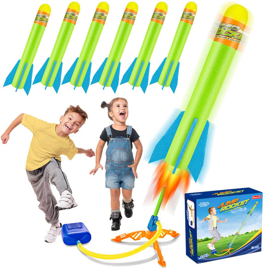 Banvih rocket launcher with six foam rockets ready for outdoor play
