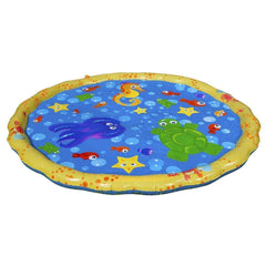 BANZAI 54-inch sprinkler mat with gentle sprays for outdoor play.