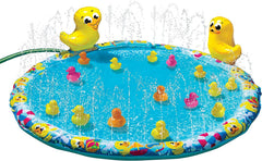 BANZAI Duck Splash inflatable mat with 15 duckies for water play.
