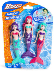 BANZAI Fun Stuff mermaid dolls in assorted colors for imaginative ocean play