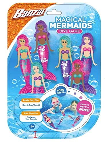 BANZAI MERMAIDSDIVE: bright colors boost underwater visibility for pool play.