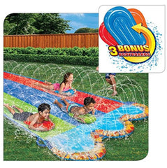 Banzai Triple Racer 16ft slide ready for backyard competition and fun.