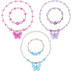 BAOBAOJOY princess butterfly necklace for kids, colorful pendant adds whimsy to dress-up.