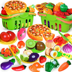 BAODLON cutting play food baskets for organized, portable pretend play.
