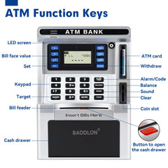 BAODLON debit card slot with PIN entry for secure saving access.