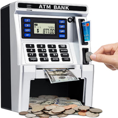 BAODLON piggy bank front view, a realistic ATM design for saving money.