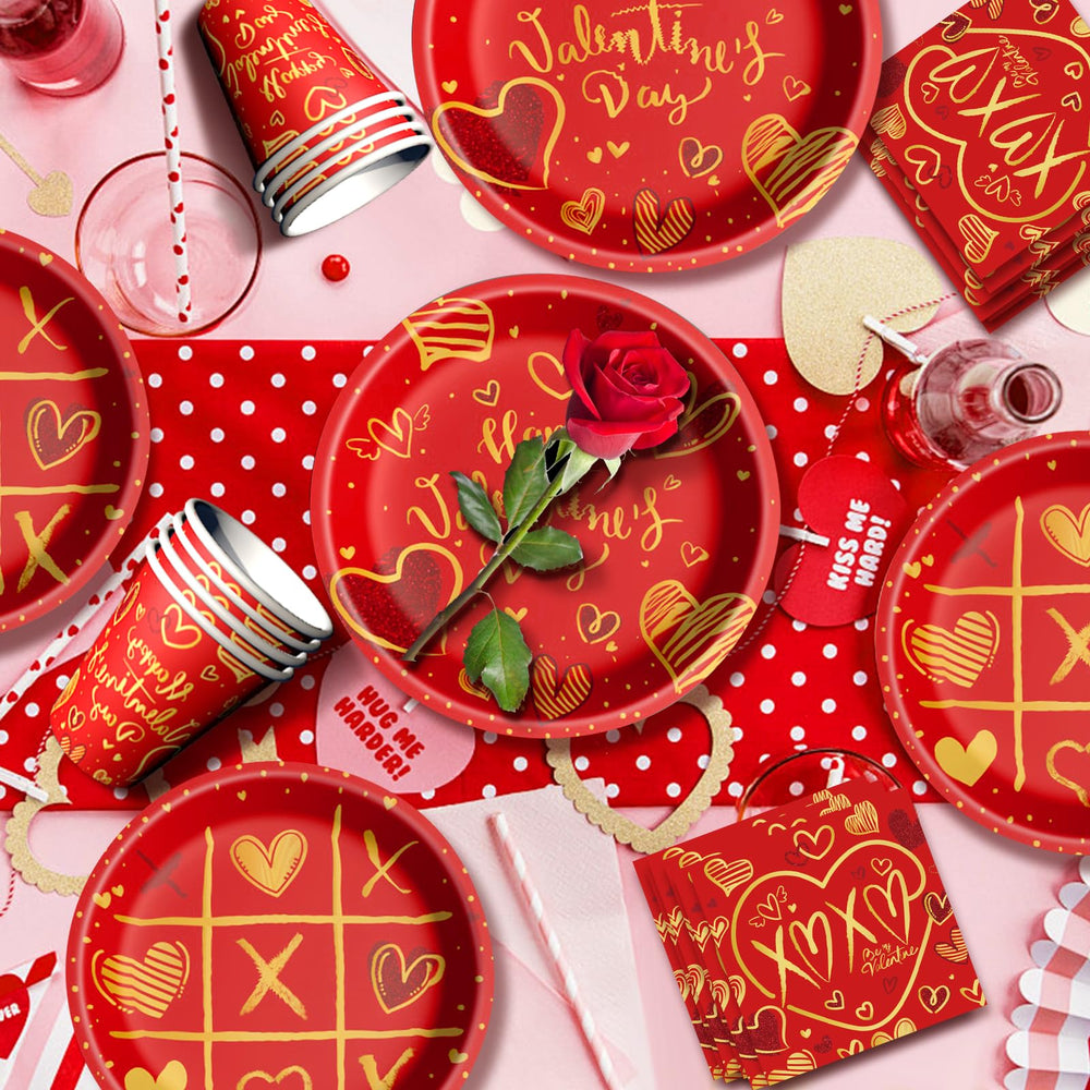 Baolaiballoon napkins in red hearts, ready for festive cleanup.