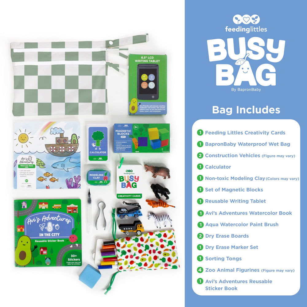 BapronBaby Busy Bag LCD writing tablet supports mess-free drawing during travel.