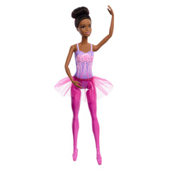 Barbie ballerina doll with brunette hair and purple tutu supports imaginative storytelling and dance practice.