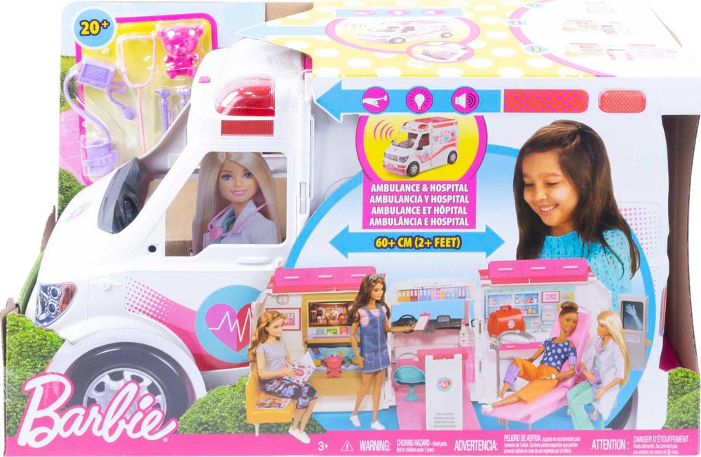 Barbie playset includes 20+ accessories for varied medical-themed play at home