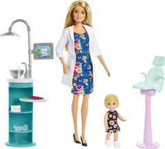 Barbie Careers dentist chair in bright colors for pretend visits and storytelling