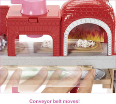 Barbie Careers pizza press for crust shaping during pretend cooking.