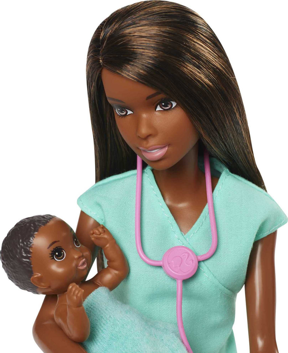 Barbie Careers Playset overhead mobile adds cozy play ambience.