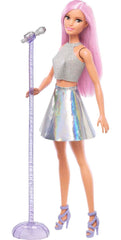 Barbie Careers pop star doll front view with microphone for imaginative stage play