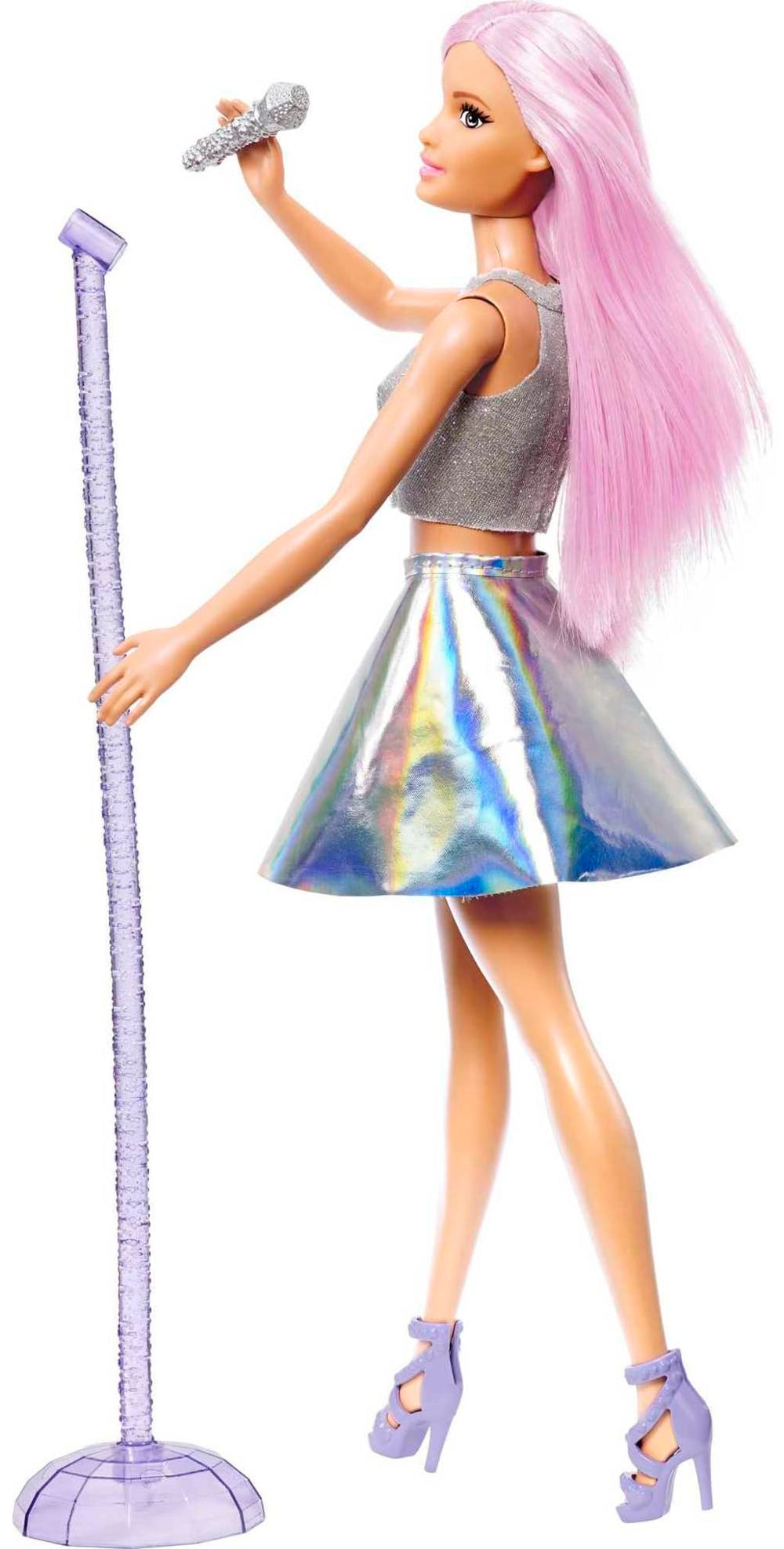 Barbie Careers pop star doll with microphone stand enables kid-friendly concert storytelling