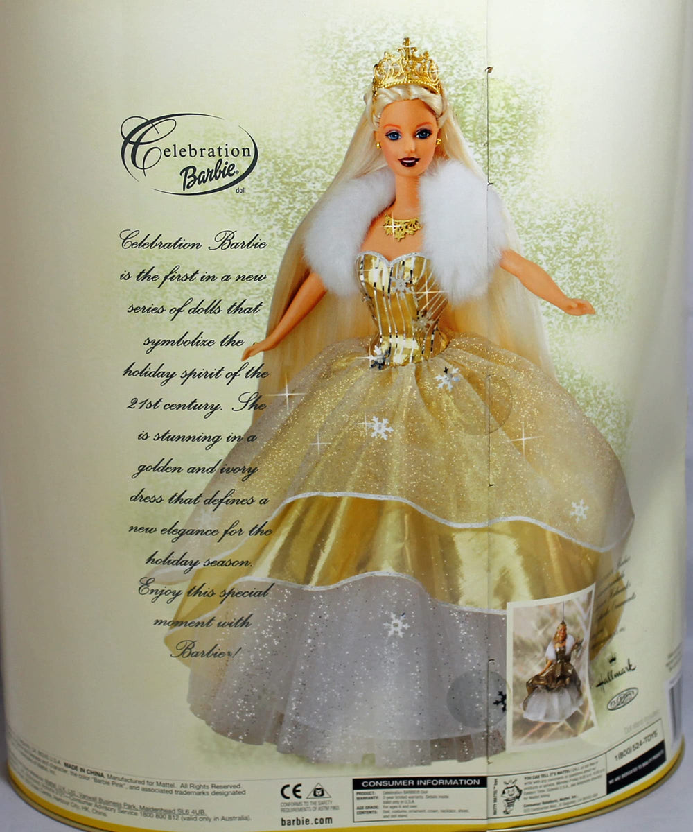 Barbie Celebration Special Edition 2000 Holiday doll close-up highlighting outfit and collector appeal