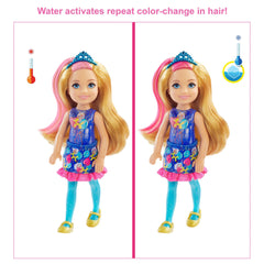 Barbie Chelsea Color Reveal doll face with distinct eye color and color reveal detail