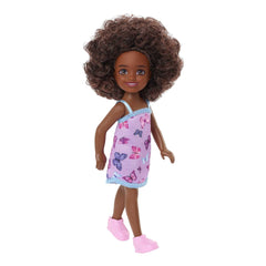 Barbie Chelsea doll showcases diverse looks and hairstyles for varied pretend stories.