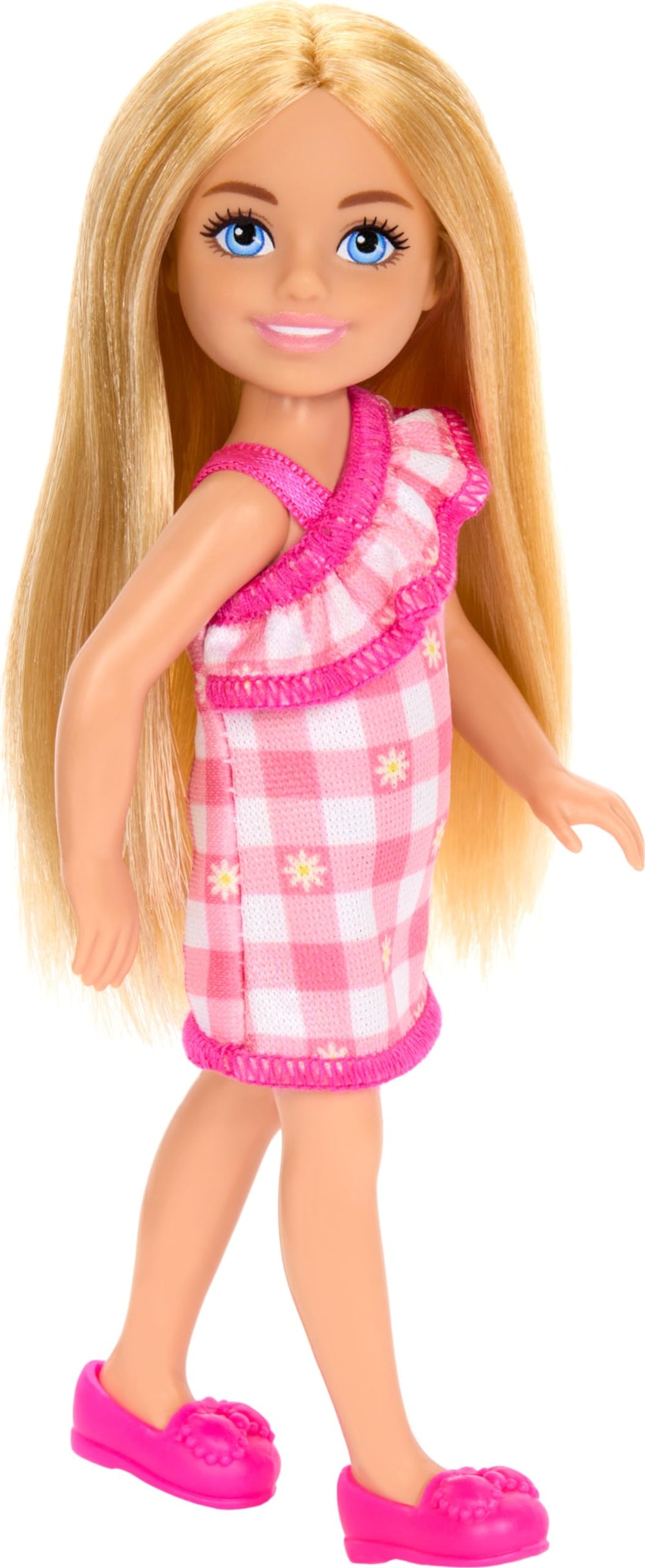 Compact six-inch Chelsea doll fits small hands for easy handling.
