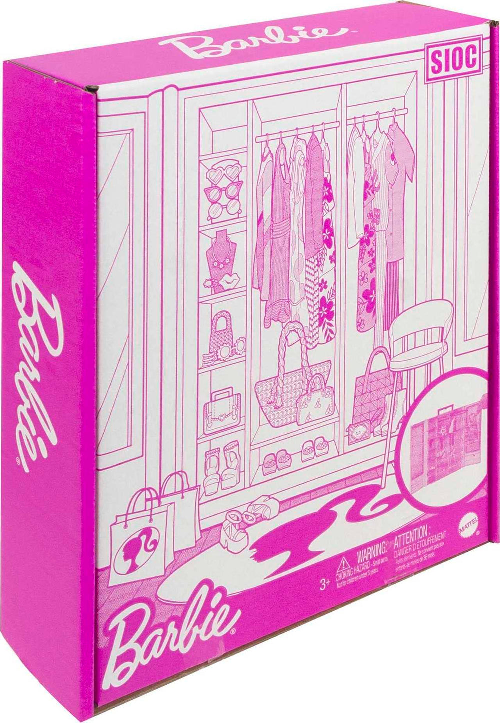 Barbie Closet Playset portable design with a carrying handle for travel play.