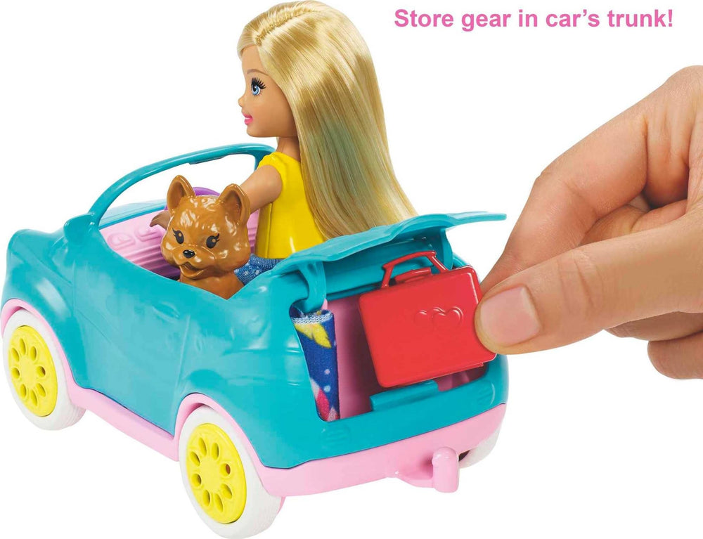 Barbie Club Chelsea campfire, guitar and stools inspire pretend songs.
