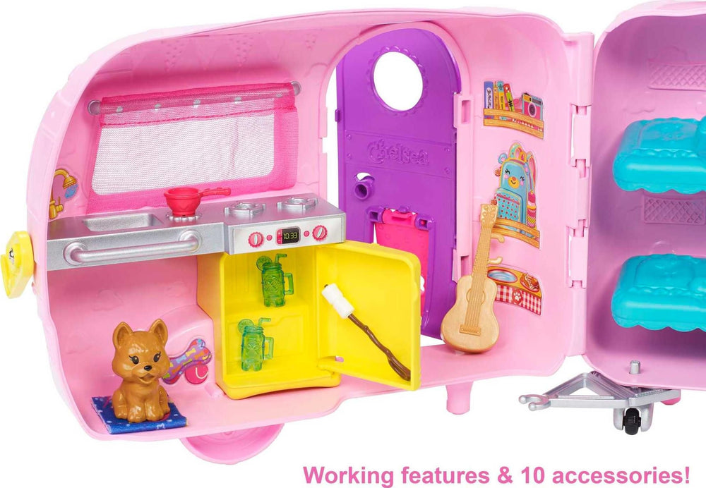 Barbie Club Chelsea kitchen with sink, stove and fridge for pretend meals.