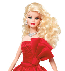 Barbie Collector 2012 Holiday Doll glitter details for festive elegance
