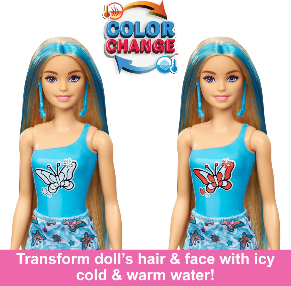 Barbie Color Reveal doll skirt pattern enhances mix-and-match fashion play.