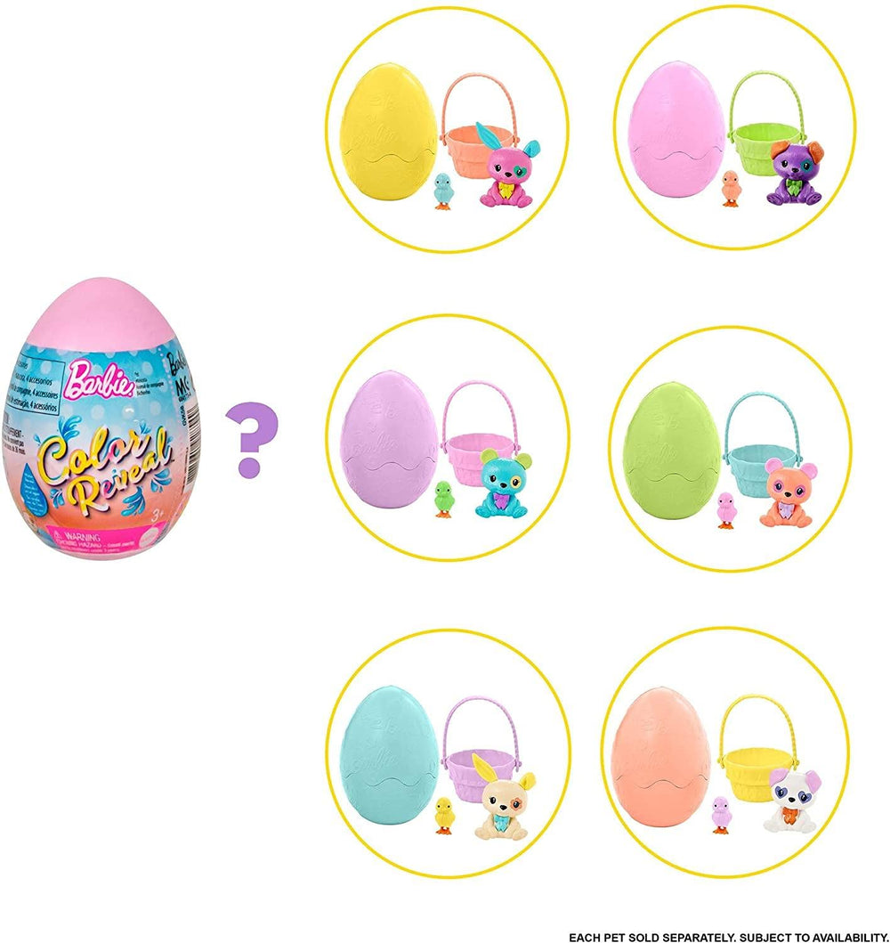Barbie Color Reveal Easter Egg pet in metallic purple with color-change reveal