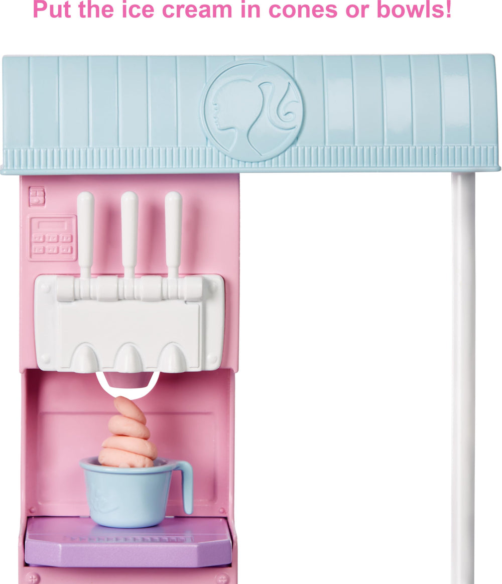 Barbie cones, bowls, and spoons for versatile pretend serving play.