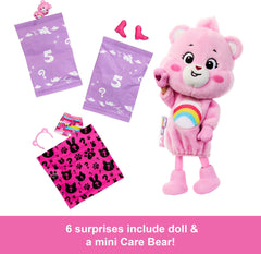 Barbie Cutie Reveal Care Bears headband with mini Care Bears friend for play