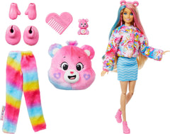 Barbie Cutie Reveal Care Bears reversible fleece jacket and mini bed for bear
