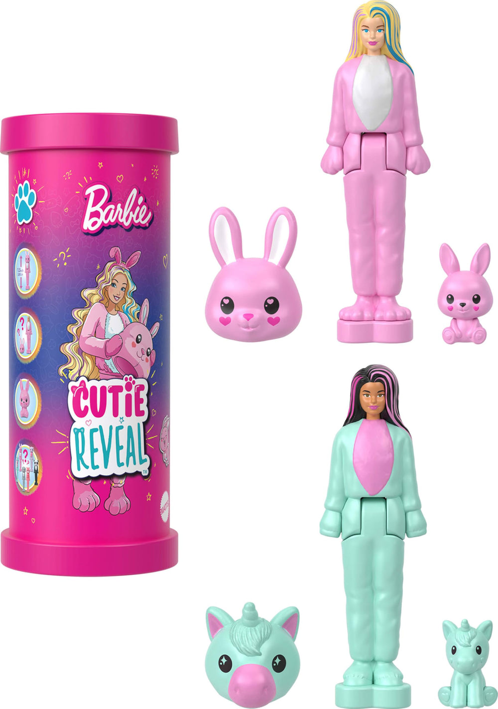 Barbie Mini BarbieLand Cutie Reveal doll with costume reveal and tiny pet for imaginative play.