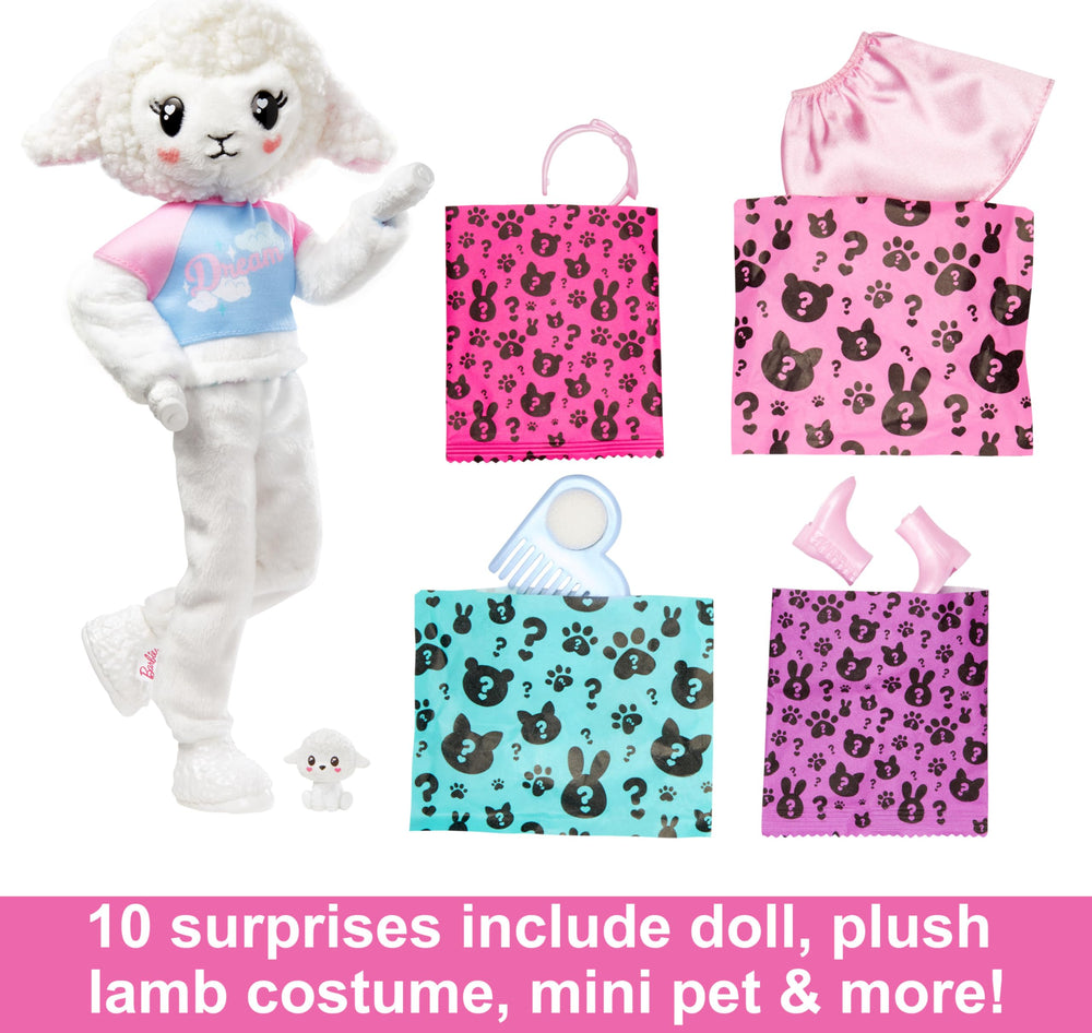 Barbie Cutie Reveal hair color-streak doll features color-change play.