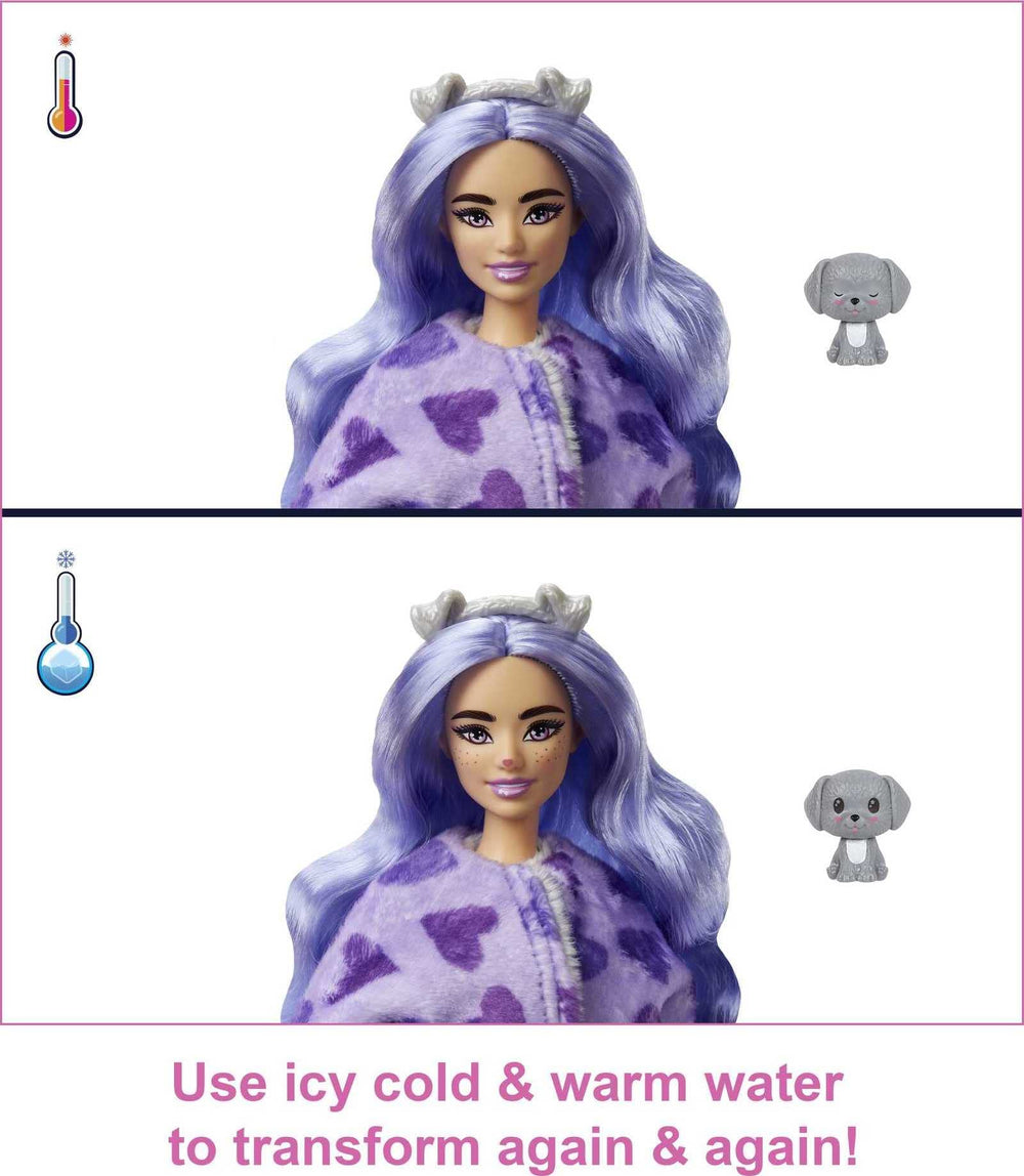 Barbie Cutie Reveal doll shows long colorful hair and twinkle shine