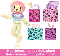 Barbie Cutie Reveal doll featuring long purple-streaked hair styling fun