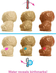 Barbie playset includes bottle, brushes, rope toy, and treats.