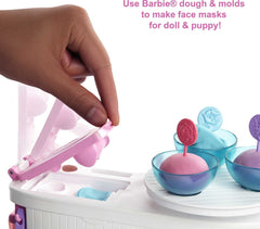 Barbie doll reclining spa chair enhances calm, relaxed roleplay scenes.