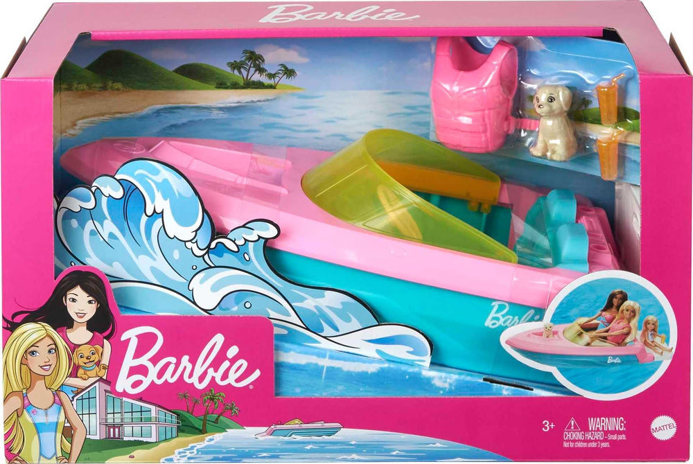 Barbie dolls and accessories featured on board to spark storytelling adventures.