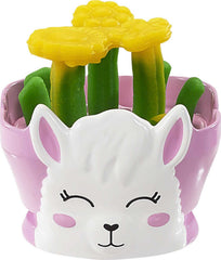 Barbie green dough for stems adds colorful, playful arrangements at the flower-station.