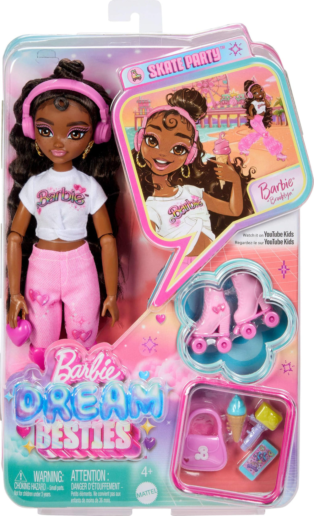 Barbie Dream Besties Brooklyn long dark brown hair for easy styling and versatile looks.