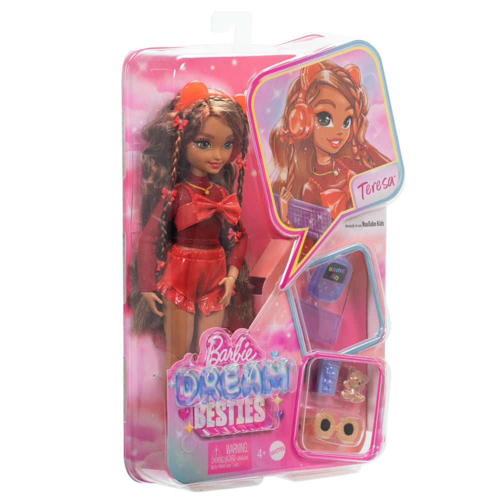 Doll features long brown hair ideal for creative styling