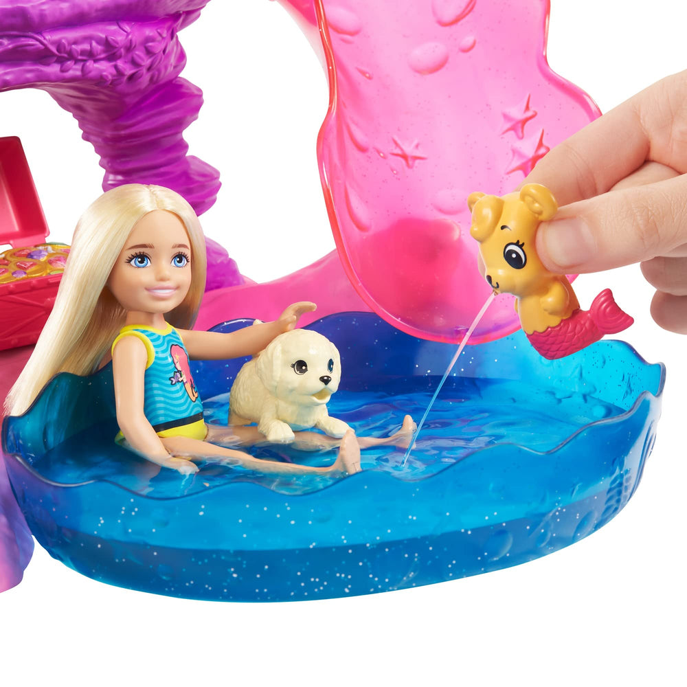 Barbie Dreamtopia Chelsea grotto tower for climbing adventures and slide fun