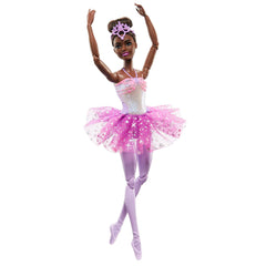 Barbie Dreamtopia twinkle lights ballerina doll dancing with magical glow for storytelling