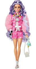 Barbie Extra doll with long periwinkle hair ready for imaginative fashion play.