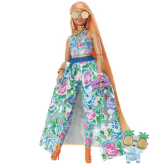 Barbie Extra Fancy doll with orange hair and floral gown ready for storytelling