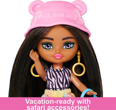 Barbie Extra Mini Minis green duffel bag adds portable adventure flair.